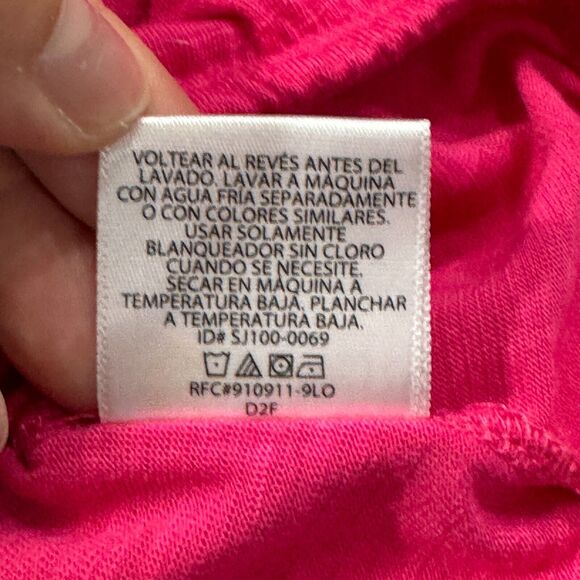 Pink Lace Flutter Sleeve Top Women's Plus 1X Flowy Boho Feminine Casual Blouse - Picture 6 of 6